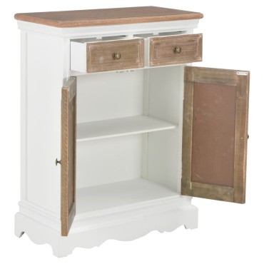 vidaXL Μπουφές Ψηλός Λευκός 60x30x80cm από Μασίφ Ξύλο 1 τεμ.