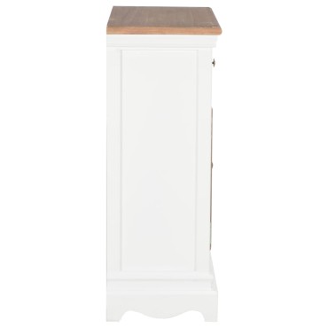 vidaXL Μπουφές Ψηλός Λευκός 60x30x80cm από Μασίφ Ξύλο 1 τεμ.