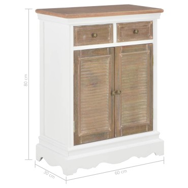 vidaXL Μπουφές Ψηλός Λευκός 60x30x80cm από Μασίφ Ξύλο 1 τεμ.