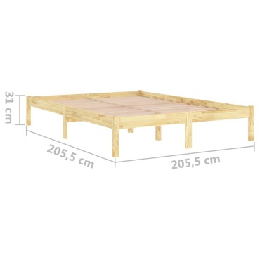 vidaXL Πλαίσιο Κρεβατιού 200 x 200 εκ. από Μασίφ Ξύλο Πεύκου