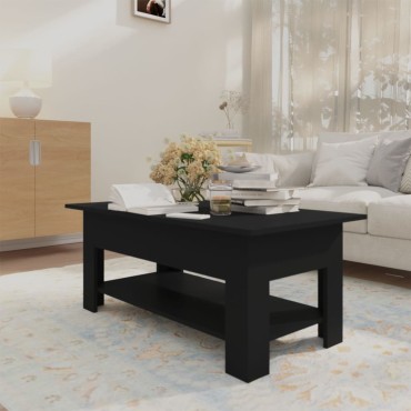 vidaXL Τραπεζάκι Σαλονιού Μαύρο 102x55x42cm από Επεξεργ. Ξύλο 1 τεμ.