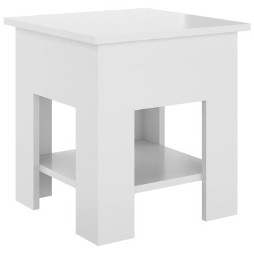 vidaXL Τραπεζάκι Σαλονιού Γυαλ. Λευκό 40x40x42cm Επεξεργ. Ξύλο 1 τεμ.