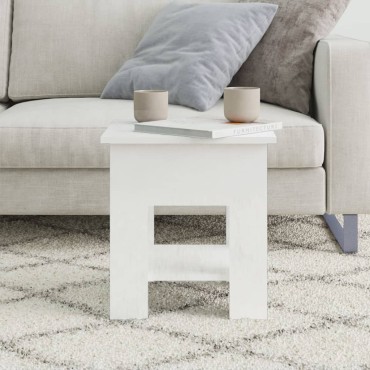 vidaXL Τραπεζάκι Σαλονιού Γυαλ. Λευκό 40x40x42cm Επεξεργ. Ξύλο 1 τεμ.