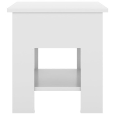 vidaXL Τραπεζάκι Σαλονιού Γυαλ. Λευκό 40x40x42cm Επεξεργ. Ξύλο 1 τεμ.