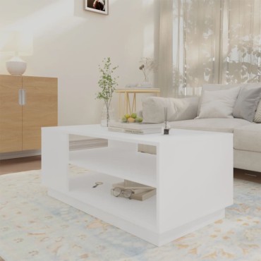 vidaXL Τραπεζάκι Σαλονιού Λευκό 102x55x43cm από Μοριοσανίδα 1 τεμ.