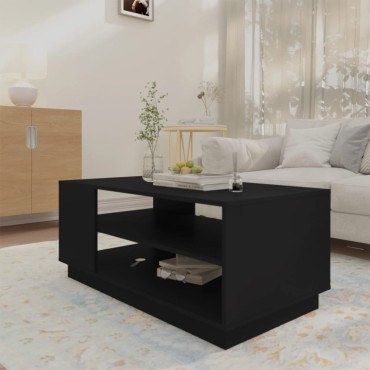 vidaXL Τραπεζάκι Σαλονιού Μαύρο 102x55x43cm από Μοριοσανίδα 1 τεμ.