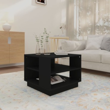 vidaXL Τραπεζάκι Σαλονιού Μαύρο 55x55x43cm από Μοριοσανίδα 1 τεμ.
