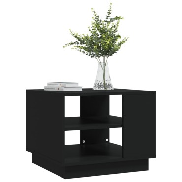 vidaXL Τραπεζάκι Σαλονιού Μαύρο 55x55x43cm από Μοριοσανίδα 1 τεμ.