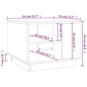 vidaXL Τραπεζάκι Σαλονιού Sonoma Δρυς 55x55x43cm Επεξεργασμένο Ξύλο 1 τεμ.