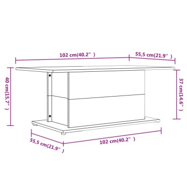 vidaXL Τραπεζάκι Σαλονιού Μαύρο 102x55,5x40cm Επεξεργ. Ξύλο 1 τεμ.