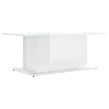 vidaXL Τραπεζάκι Σαλονιού Γυαλ. Λευκό 102x55,5x40cm Επεξεργ. Ξύλο 1 τεμ.