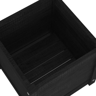 vidaXL Ζαρντινιέρα Μαύρη 40 x 40 x 40 εκ. από Μασίφ Ξύλο Πεύκου