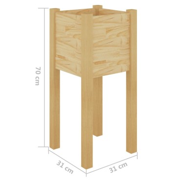 vidaXL Ζαρντινιέρες 2 τεμ. 31 x 31 x 70 εκ. από Μασίφ Ξύλο Πεύκου