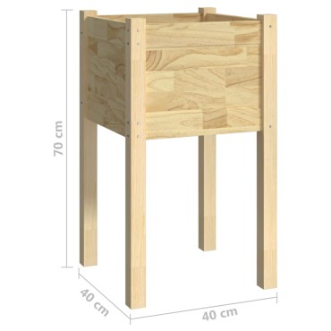 vidaXL Ζαρντινιέρες 2 τεμ. 40 x 40 x 70 εκ. από Μασίφ Ξύλο Πεύκου