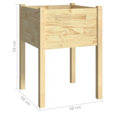 vidaXL Ζαρντινιέρα Λευκή 50 x 50 x 70 εκ. από Μασίφ Ξύλο Πεύκου