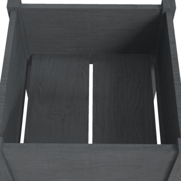 vidaXL Ζαρντινιέρα Γκρι 50 x 50 x 70 εκ. από Μασίφ Ξύλο Πεύκου