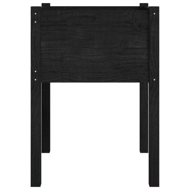 vidaXL Ζαρντινιέρες 2 τεμ. Μαύρο 50 x 50 x 70 εκ. Μασίφ Ξύλο Πεύκου
