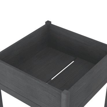 vidaXL Ζαρντινιέρα Γκρι 70 x 70 x 70 εκ. από Μασίφ Ξύλο Πεύκου
