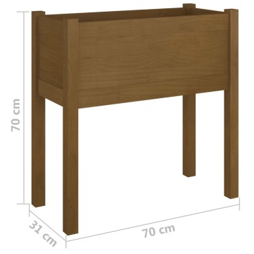 vidaXL Ζαρντινιέρα Καφέ Μελί 70 x 31 x 70 εκ. από Μασίφ Ξύλο Πεύκου