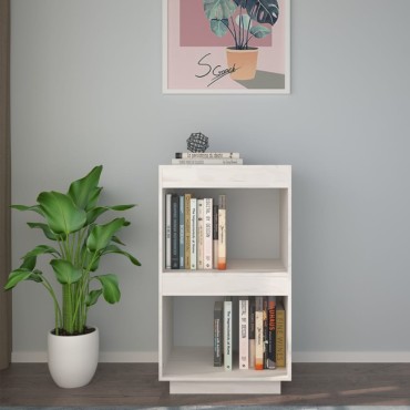 vidaXL Βιβλιοθήκη Λευκή 40x35x71cm από Μασίφ Ξύλο Πεύκου 1 τεμ.