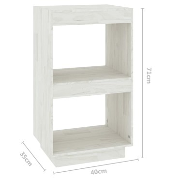 vidaXL Βιβλιοθήκη Λευκή 40x35x71cm από Μασίφ Ξύλο Πεύκου 1 τεμ.