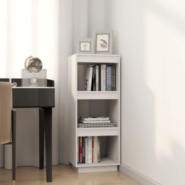 vidaXL Βιβλιοθήκη/Διαχωρ. Χώρου Λευκό 40x35x103cm Μασίφ Ξύλο Πεύκου 1 τεμ.