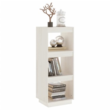vidaXL Βιβλιοθήκη/Διαχωρ. Χώρου Λευκό 40x35x103cm Μασίφ Ξύλο Πεύκου 1 τεμ.