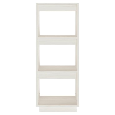 vidaXL Βιβλιοθήκη/Διαχωρ. Χώρου Λευκό 40x35x103cm Μασίφ Ξύλο Πεύκου 1 τεμ.