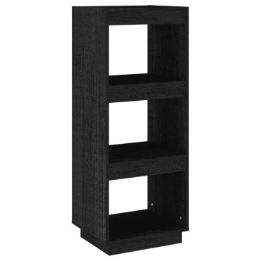 vidaXL Βιβλιοθήκη/Διαχωρ. Χώρου Μαύρο 40x35x103cm Μασίφ Ξύλο Πεύκου 1 τεμ.