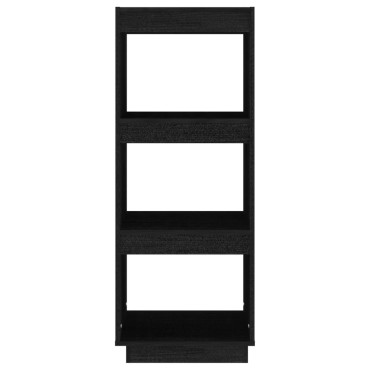 vidaXL Βιβλιοθήκη/Διαχωρ. Χώρου Μαύρο 40x35x103cm Μασίφ Ξύλο Πεύκου 1 τεμ.