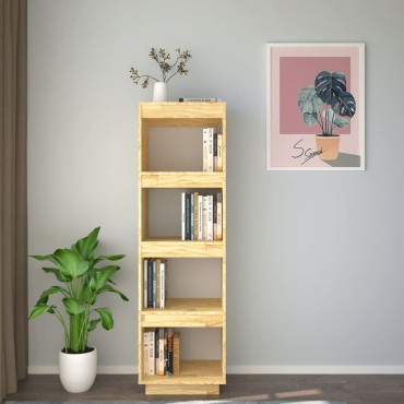 vidaXL Βιβλιοθήκη/Διαχωριστικό Χώρου Γκρι 40x35x135cm Μασίφ Πεύκο 1 τεμ.