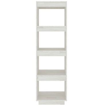 vidaXL Βιβλιοθήκη/Διαχωριστικό Χώρου Λευκό 40x35x135cm Μασίφ Πεύκο 1 τεμ.