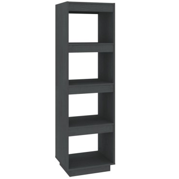 vidaXL Βιβλιοθήκη/Διαχωριστικό Χώρου Γκρι 40x35x135cm Μασίφ Πεύκο 1 τεμ.