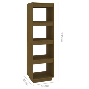 vidaXL Βιβλιοθήκη/Διαχωριστικό Χώρου Μελί 40x35x135cm Μασίφ Πεύκο 1 τεμ.