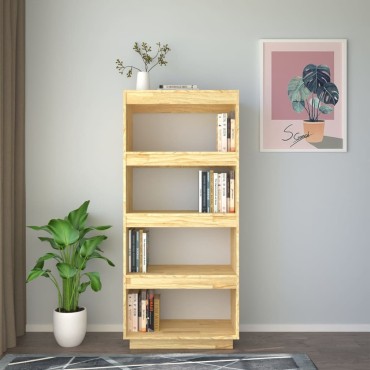 vidaXL Βιβλιοθήκη/Διαχωριστικό Χώρου 60x35x135cm Μασίφ Ξύλο Πεύκου 1 τεμ.