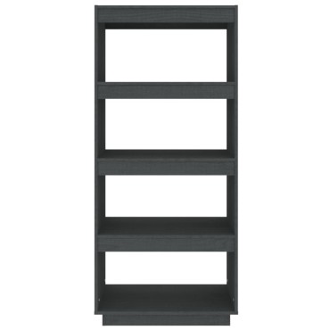 vidaXL Βιβλιοθήκη/Διαχωριστικό Χώρου Γκρι 60x35x135cm Μασίφ Πεύκο 1 τεμ.