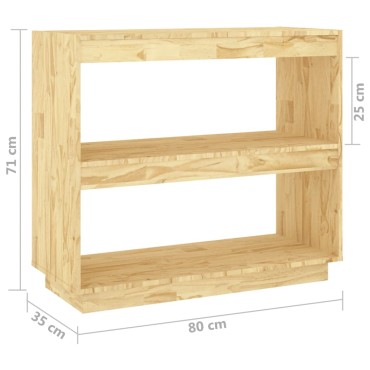 vidaXL Βιβλιοθήκη 80x35x71cm από Μασίφ Ξύλο Πεύκου 1 τεμ.