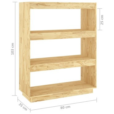 vidaXL Βιβλιοθήκη/Διαχωριστικό Χώρου 80x35x103cm Μασίφ Ξύλο Πεύκου 1 τεμ.