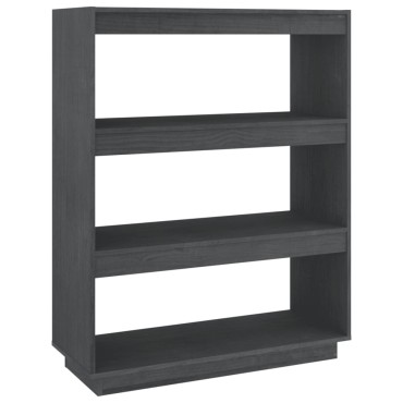 vidaXL Βιβλιοθήκη/Διαχωριστικό Χώρου Γκρι 80x35x103cm Μασίφ Πεύκο 1 τεμ.