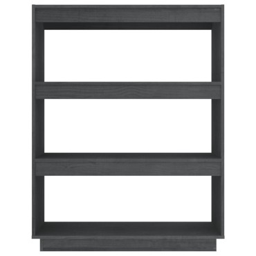 vidaXL Βιβλιοθήκη/Διαχωριστικό Χώρου Γκρι 80x35x103cm Μασίφ Πεύκο 1 τεμ.