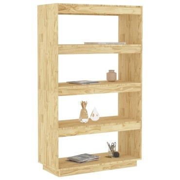 vidaXL Βιβλιοθήκη/Διαχωριστικό Χώρου 80x35x135cm Μασίφ Ξύλο Πεύκου 1 τεμ.