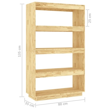 vidaXL Βιβλιοθήκη/Διαχωριστικό Χώρου 80x35x135cm Μασίφ Ξύλο Πεύκου 1 τεμ.