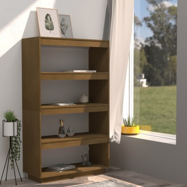 vidaXL Βιβλιοθήκη/Διαχωριστικό Χώρου Μελί 80x35x135cm Μασίφ Πεύκο 1 τεμ.