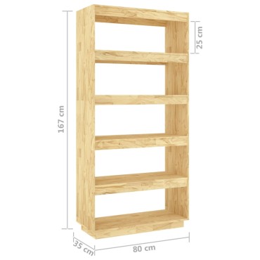 vidaXL Βιβλιοθήκη/Διαχωριστικό Χώρου 80x35x167cm Μασίφ Ξύλο Πεύκου 1 τεμ.