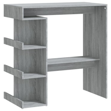 vidaXL Τραπέζι Μπαρ με Ράφια Γκρι Sonoma 100x50x101,5cm 1 τεμ.