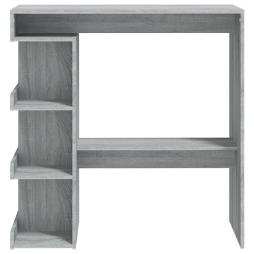 vidaXL Τραπέζι Μπαρ με Ράφια Γκρι Sonoma 100x50x101,5cm 1 τεμ.