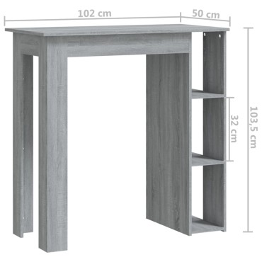 vidaXL Τραπέζι Κονσόλα Γκρι Sonoma 102x50x103,5cm από Επεξεργ. Ξύλο 1 τεμ.