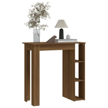 vidaXL Τραπέζι Κονσόλα με Ράφι Καφέ Δρυς 102x50x103,5cm Επεξεργ. Ξύλο 1 τεμ.