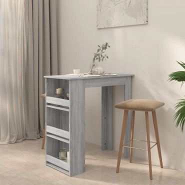 vidaXL Τραπέζι Μπαρ με Ράφια Sonoma Δρυς 102x50x103,5cm Επεξεργ. Ξύλο 1 τεμ.