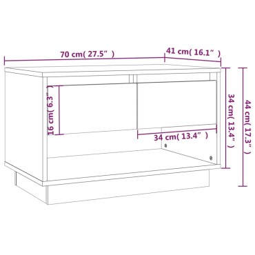 vidaXL Έπιπλο Τηλεόρασης Καφέ Δρυς 70x41x44cm Επεξεργασμένο Ξύλο